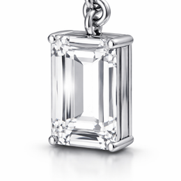 Emerald-Cut Lab-Grown Diamond Drop Earrings in 14K White Gold-Saleh Sallom