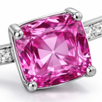 18K White Gold Bangle with Laboratory-Grown Pink Sapphires & Diamonds-Saleh Sallom