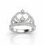 Lab-Created Diamond Crown Ring in 14K White Gold-Saleh Sallom