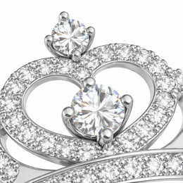 Lab-Created Diamond Crown Ring in 14K White Gold-Saleh Sallom