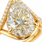 Pear-Shaped Lab-Created Diamond Halo Ring in 14K Yellow Gold-Saleh Sallom