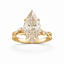 Pear-Shaped Lab-Created Diamond Halo Ring in 14K Yellow Gold-Saleh Sallom