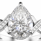 Pear-Shaped Lab-Created Diamond Twist Ring in 14K White Gold-Saleh Sallom