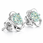 Round Brilliant Lab-Created Diamond Stud Earrings in 14K White Gold-Saleh Sallom