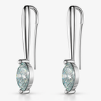 Round Brilliant Lab-Created Diamond Drop Earrings in 14K White Gold-Saleh Sallom