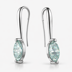 Round Brilliant Lab-Created Diamond Drop Earrings in 14K White Gold-Saleh Sallom