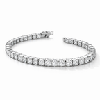 Round Brilliant Lab-Created Diamond Tennis Bracelet in 14K White Gold-Saleh Sallom