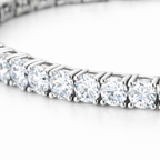 Round Brilliant Lab-Created Diamond Tennis Bracelet in 14K White Gold-Saleh Sallom