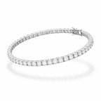 Round Brilliant Lab-Created Diamond Tennis Bracelet in 14K White Gold-Saleh Sallom
