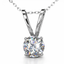 Round-Cut Lab-Created Diamond Solitaire Pendant in 14K White Gold-Saleh Sallom