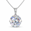 Round Brilliant Lab-Created Diamond Solitaire Pendant Necklace in 14K White Gold-Saleh Sallom