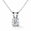 Round Lab-Created Diamond Solitaire Necklace in 14K White Gold-Saleh Sallom