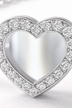 Heart American Diamond Bracelet in Rhodium-Plated Sterling Silver-Saleh Sallom