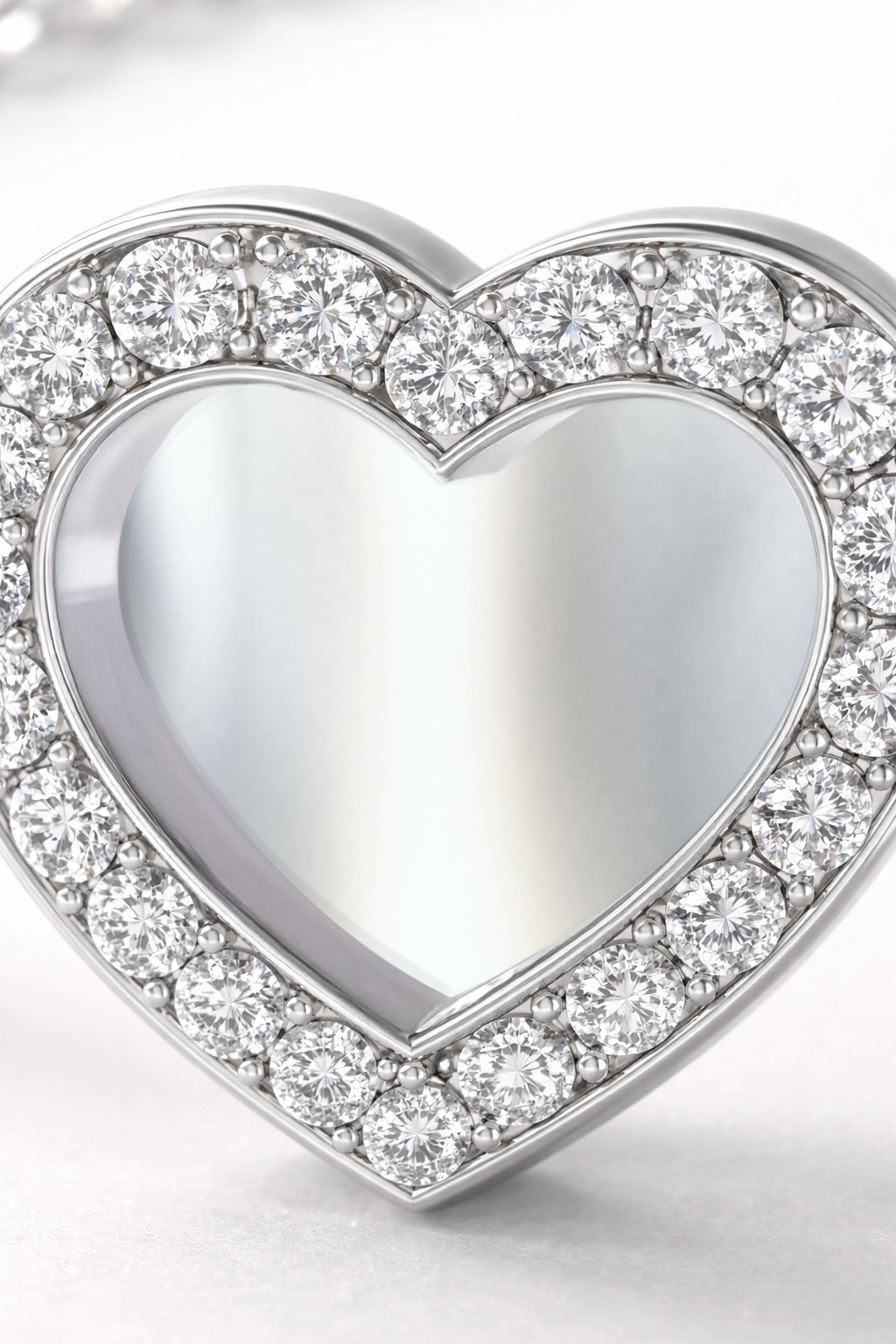 Heart American Diamond Bracelet in Rhodium-Plated Sterling Silver-Saleh Sallom