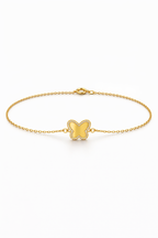 Butterfly American Diamond Bracelet in Gold-Plated Sterling Silver-Saleh Sallom