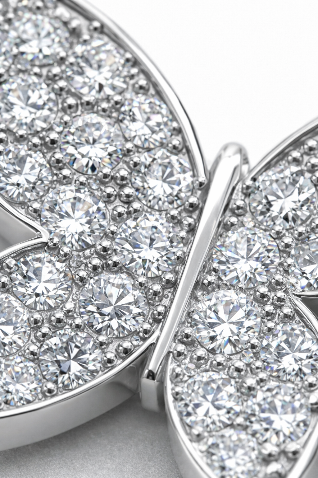 American Diamond Floral Bracelet in Rhodium-Plated Sterling Silver-Saleh Sallom
