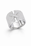 American Diamond Pavé Statement Ring in Rhodium-Plated Sterling Silver-Saleh Sallom