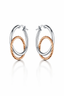 Two-Tone Interlocking Hoop Earrings in Sterling Silver & Rose Gold Plated-Saleh Sallom
