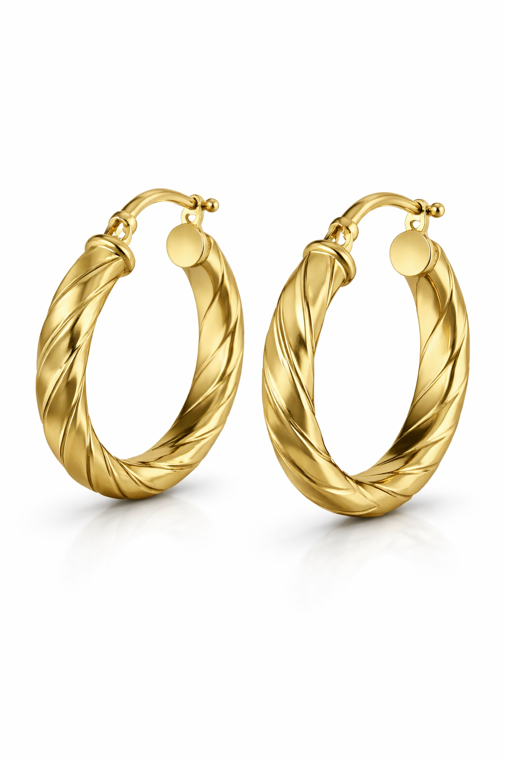 Twisted Hoop Earrings in Gold-Plated Sterling Silver-Saleh Sallom