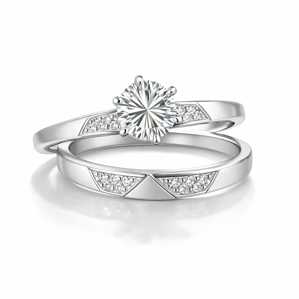 Rhodium-Plated Sterling Silver (Couple Set)-Saleh Sallom