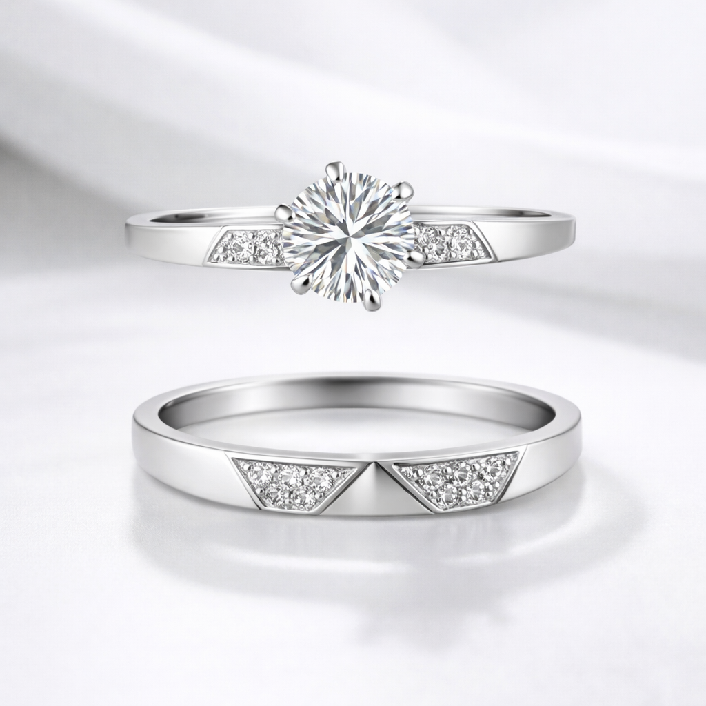 Rhodium-Plated Sterling Silver (Couple Set)-Saleh Sallom