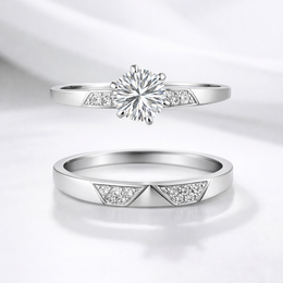 Rhodium-Plated Sterling Silver (Couple Set)-Saleh Sallom