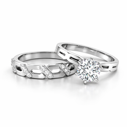 Rhodium-Plated Sterling Silver (Couple Set)-Saleh Sallom