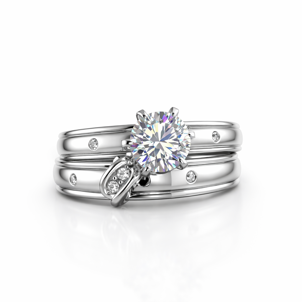 Rhodium-Plated Sterling Silver (Couple Set)-Saleh Sallom