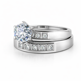 Rhodium-Plated Sterling Silver (Couple Set)-Saleh Sallom
