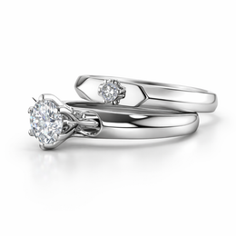 Eterna Solitaire American Diamond Ring Rhodium-Plated Sterling Silver-Saleh Sallom