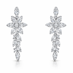 Floral American Diamond Jewelry Set in Rhodium-Plated Sterling Silver-Saleh Sallom