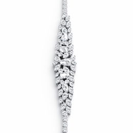 Leaf-Inspired American Diamond Jewelry Set in Rhodium-Plated Sterling Silver-Saleh Sallom