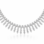 Leaf Elegance American Diamond Jewelry Set Rhodium-Plated Sterling Silver-Saleh Sallom