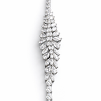 Leaf Elegance American Diamond Jewelry Set Rhodium-Plated Sterling Silver-Saleh Sallom