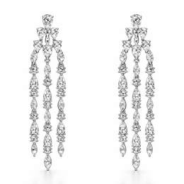 Leaf Elegance American Diamond Jewelry Set Rhodium-Plated Sterling Silver-Saleh Sallom