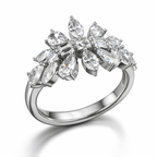 Leaf Elegance American Diamond Jewelry Set Rhodium-Plated Sterling Silver-Saleh Sallom