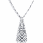 Floral Cascade American Diamond Jewelry Set Rhodium-Plated Sterling Silver-Saleh Sallom