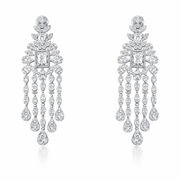 Imperial Cascade American Diamond Jewelry Set Rhodium-Plated Sterling Silver-Saleh Sallom