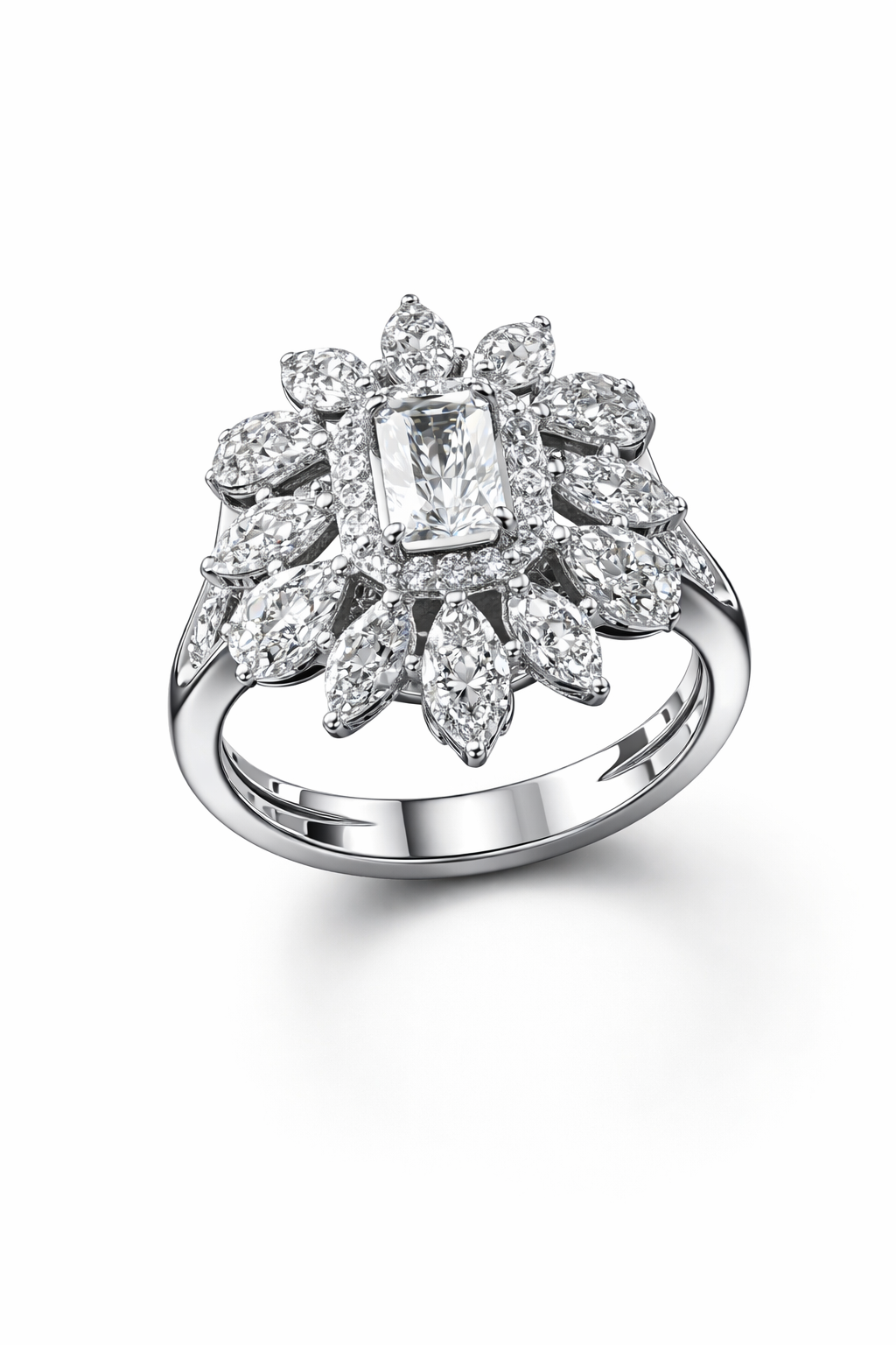 Imperial Cascade American Diamond Jewelry Set Rhodium-Plated Sterling Silver-Saleh Sallom