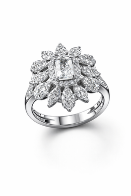 Imperial Cascade American Diamond Jewelry Set Rhodium-Plated Sterling Silver-Saleh Sallom
