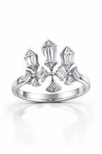 Celestia Teardrop American Diamond Jewelry Set Rhodium-Plated Sterling Silver-Saleh Sallom