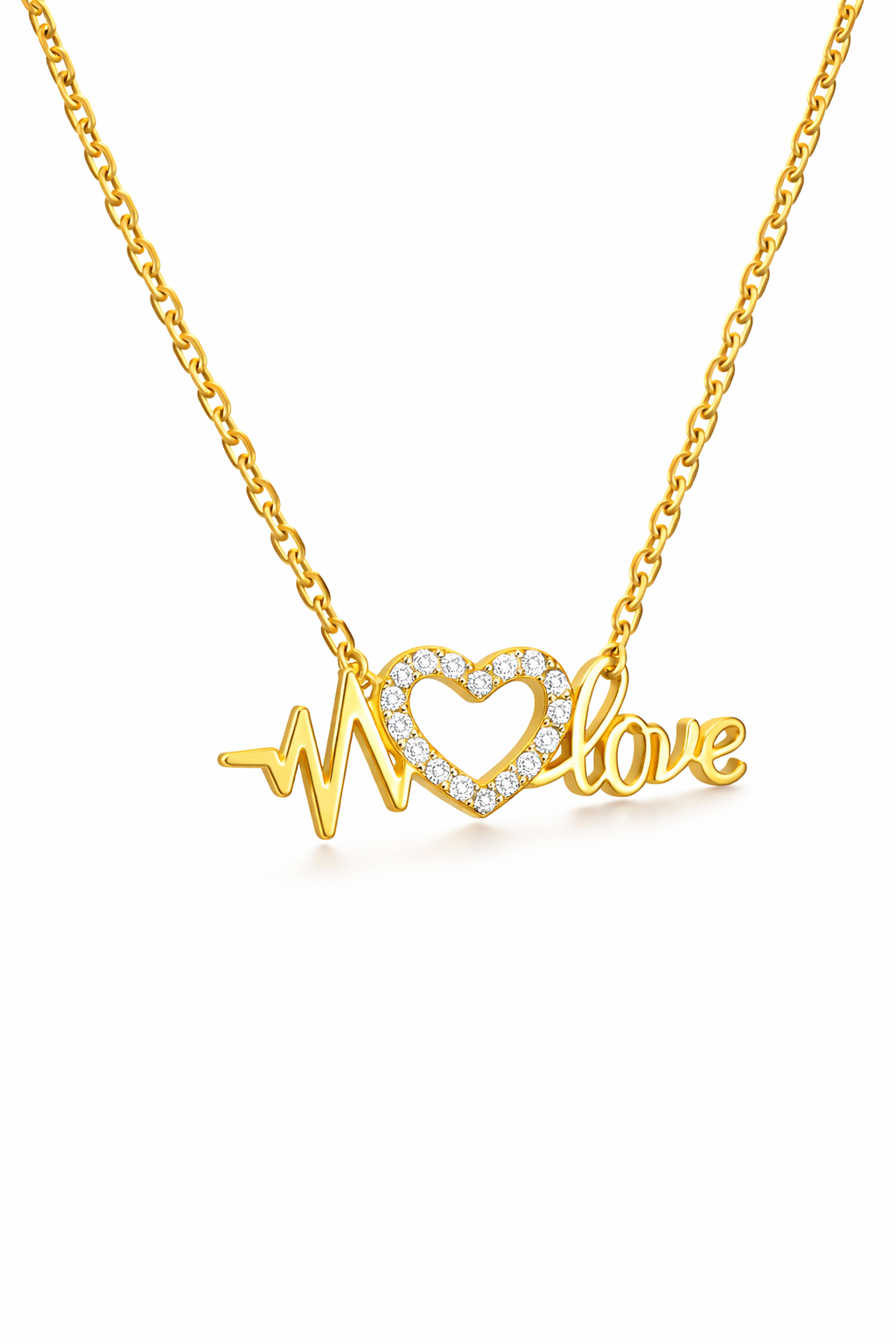 Yellow Gold “Heartbeat Love” Diamond Necklace-Saleh Sallom
