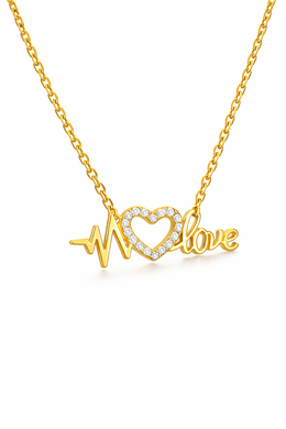 Yellow Gold “Heartbeat Love” Diamond Necklace-Saleh Sallom
