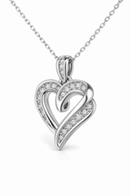White Gold Double-Heart Diamond Pendant Necklace – IGI Certified-Saleh Sallom