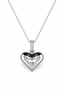 18K White Gold Heart Pendant with Natural Diamond Accents-Saleh Sallom