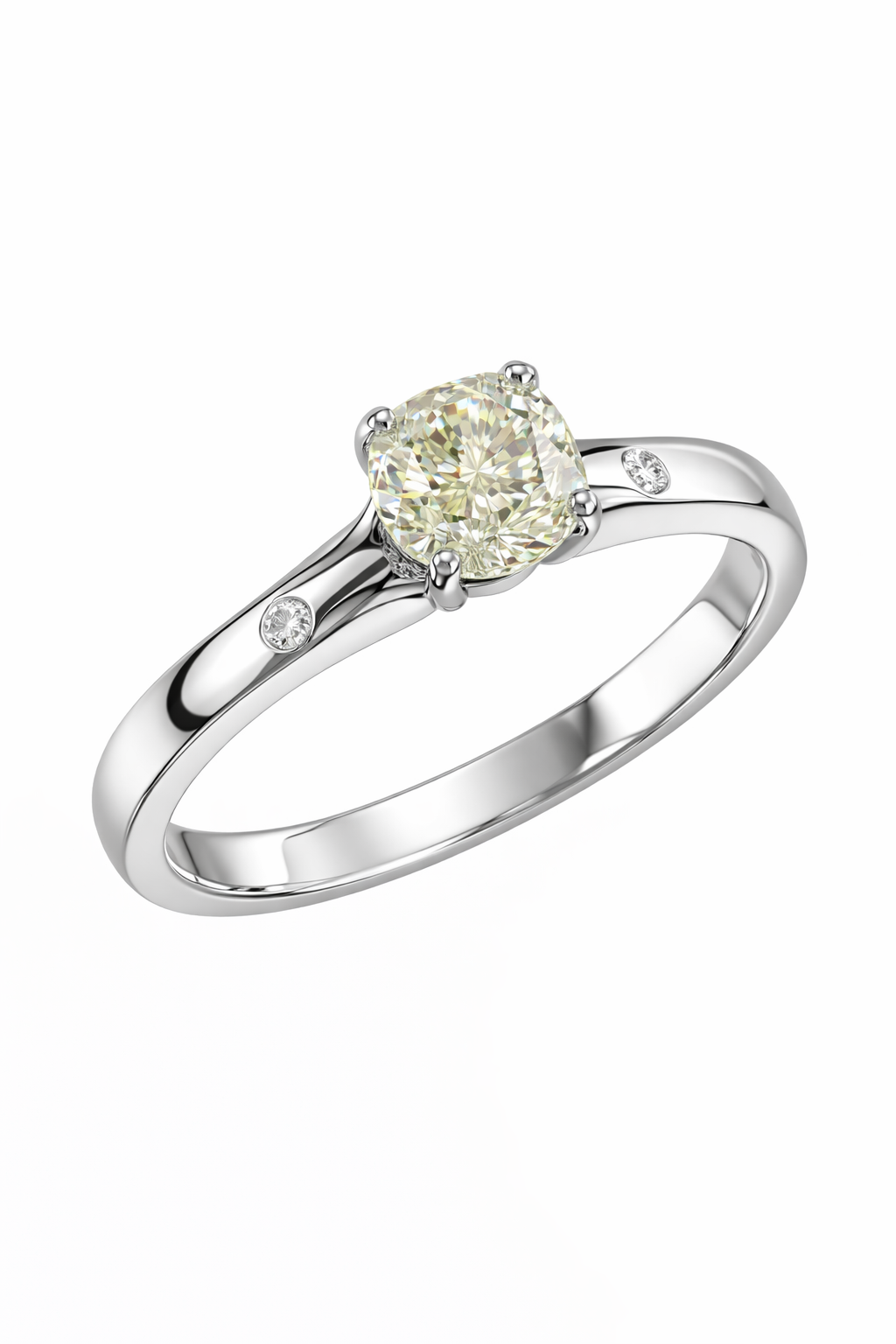 18K White Gold with Natural Diamond Accents-Saleh Sallom