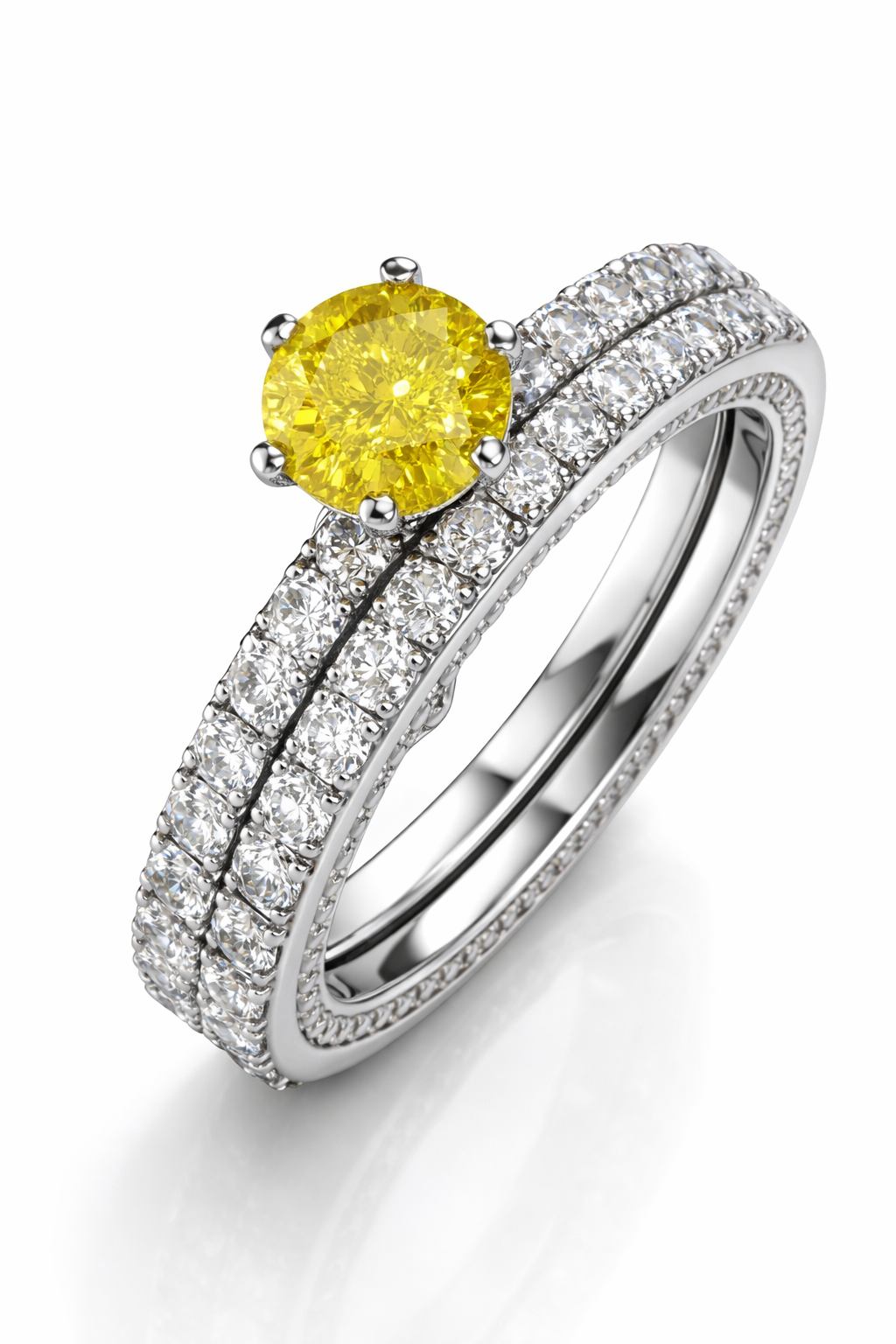 18K White Gold with Natural Diamond Pavé-Saleh Sallom