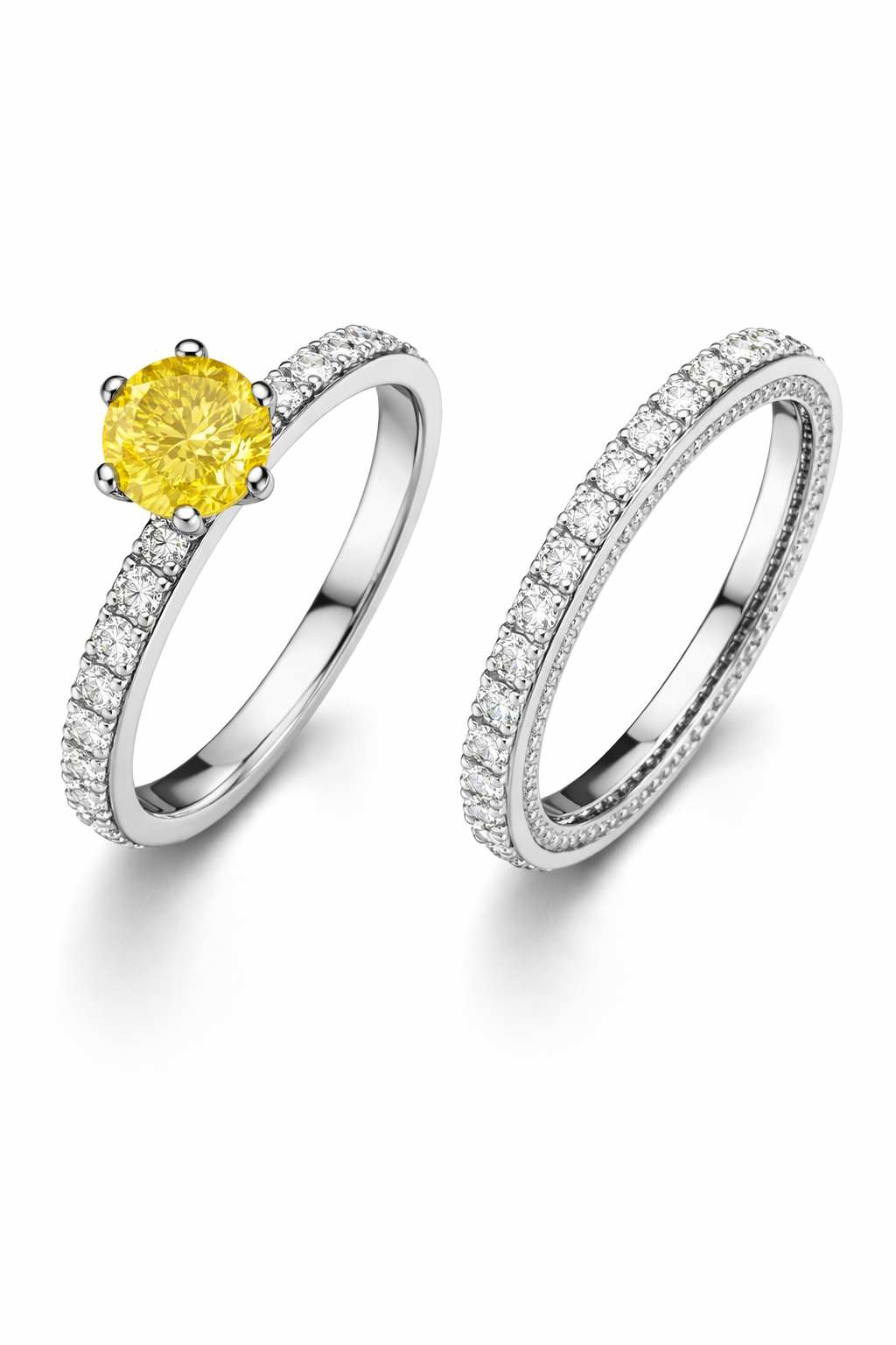 18K White Gold with Natural Diamond Pavé-Saleh Sallom