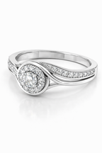 14K White Gold with Natural Diamond Accents-Saleh Sallom