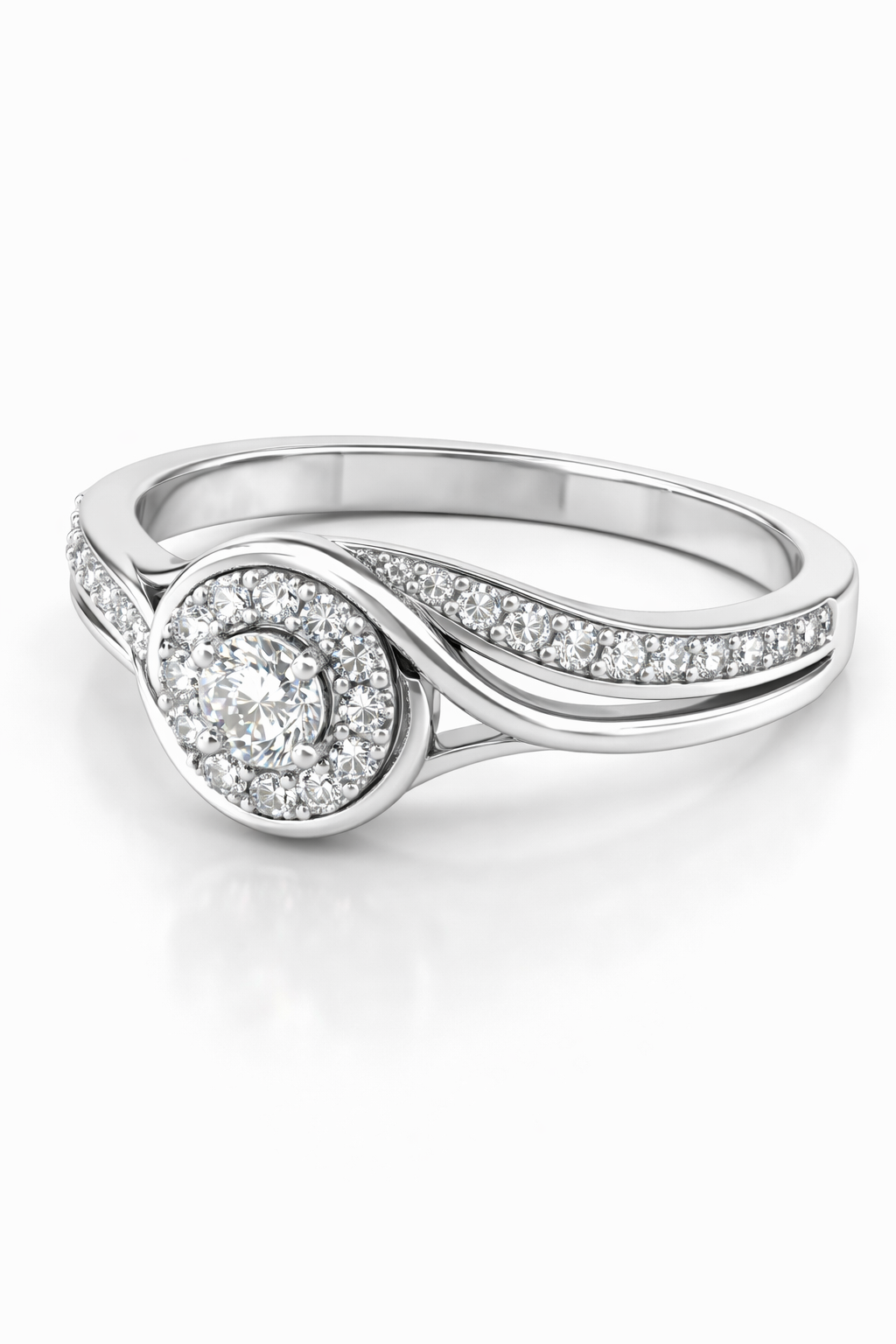 14K White Gold with Natural Diamond Accents-Saleh Sallom